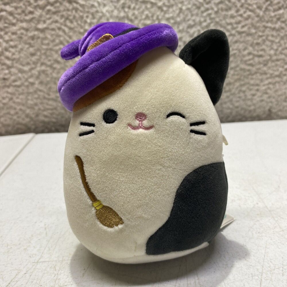 Halloween Squishmallows Cam the Cat Witch Hat Broom 6” New 2024 Release